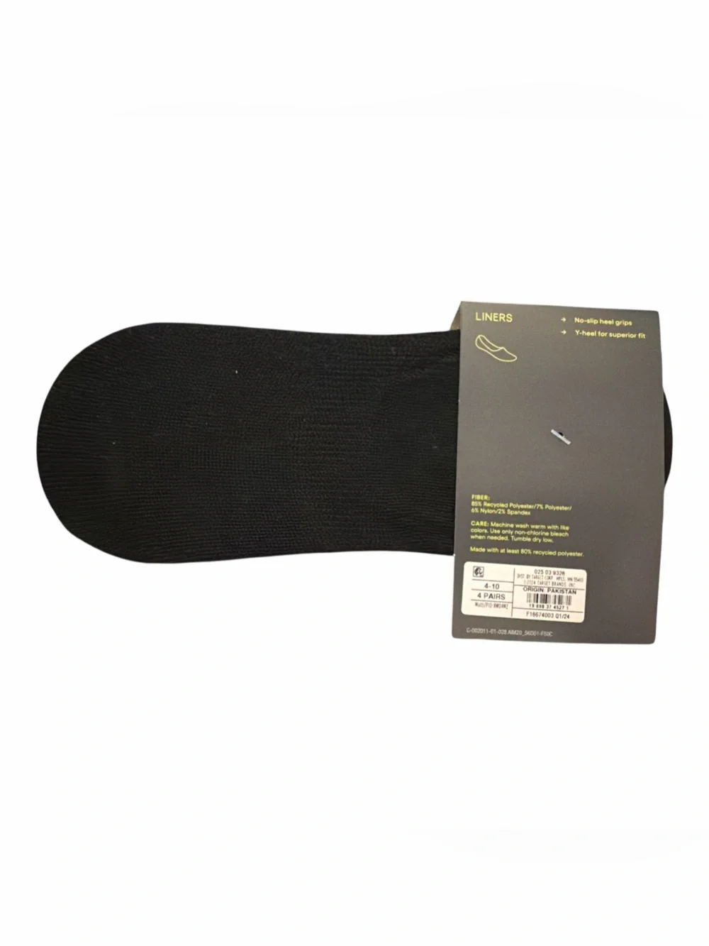 all in motion White No-Show Liner Socks with Gray Logo - 4 Pack